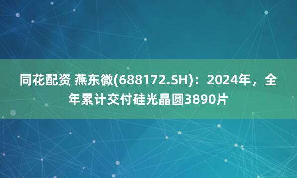 同花配资 燕东微(688172.SH)：2024年，全年累计交付硅光晶圆3890片
