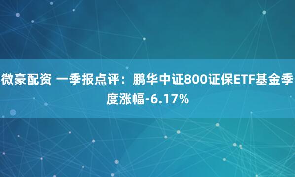 微豪配资 一季报点评：鹏华中证800证保ETF基金季度涨幅-6.17%