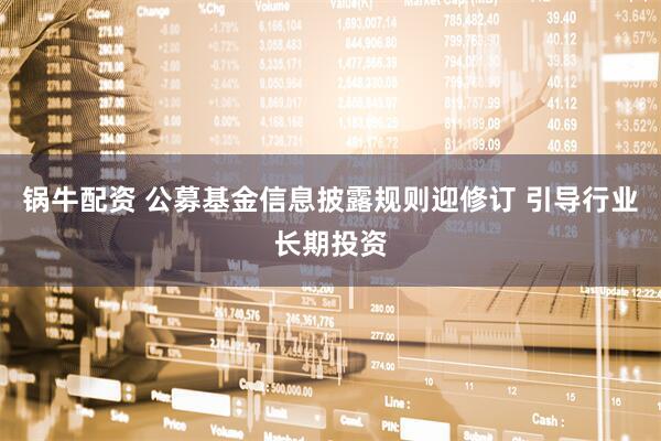 锅牛配资 公募基金信息披露规则迎修订 引导行业长期投资